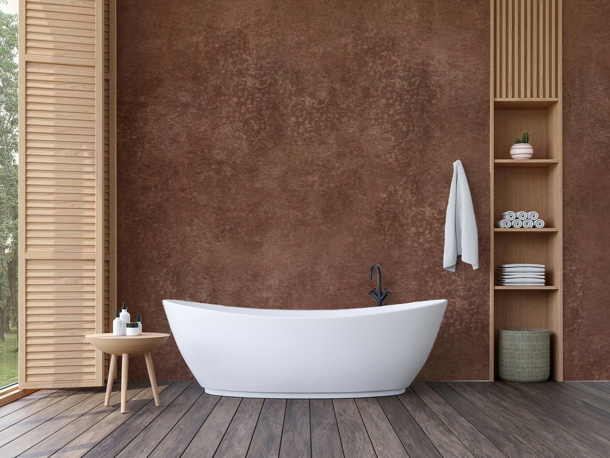 Rustic wall mural for cozy spaces
