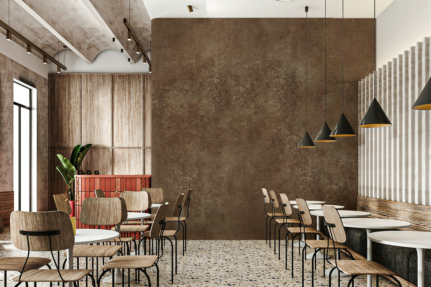 Neutral tone textured wall mural
