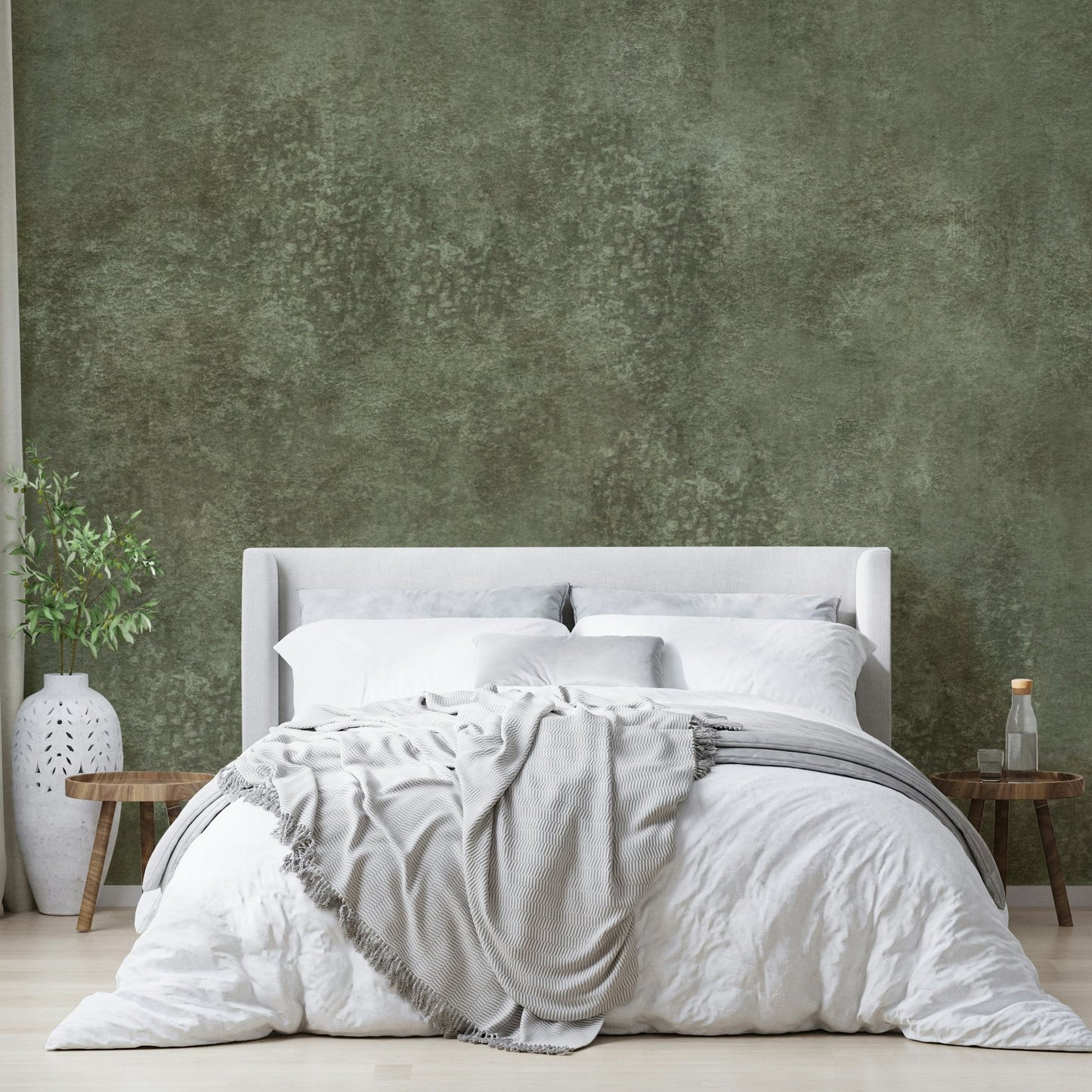 Mottled Mood olive mural wallpaper
