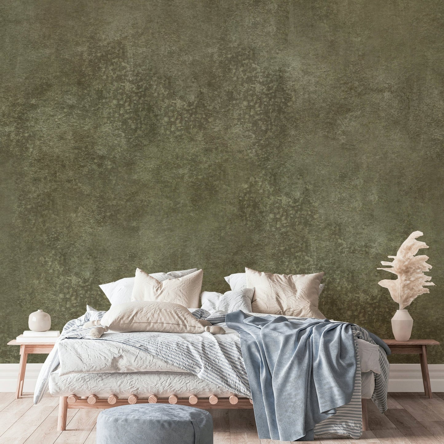 Earthy olive green wall texture
