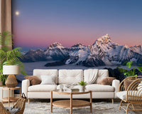 Minimalist mountain-inspired landscape mural for a clean home aesthetic.