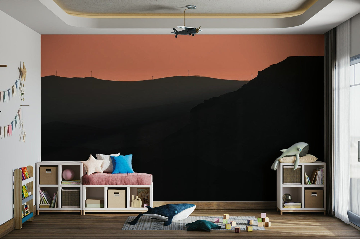 The wallpaper for walls being admired in a home.

