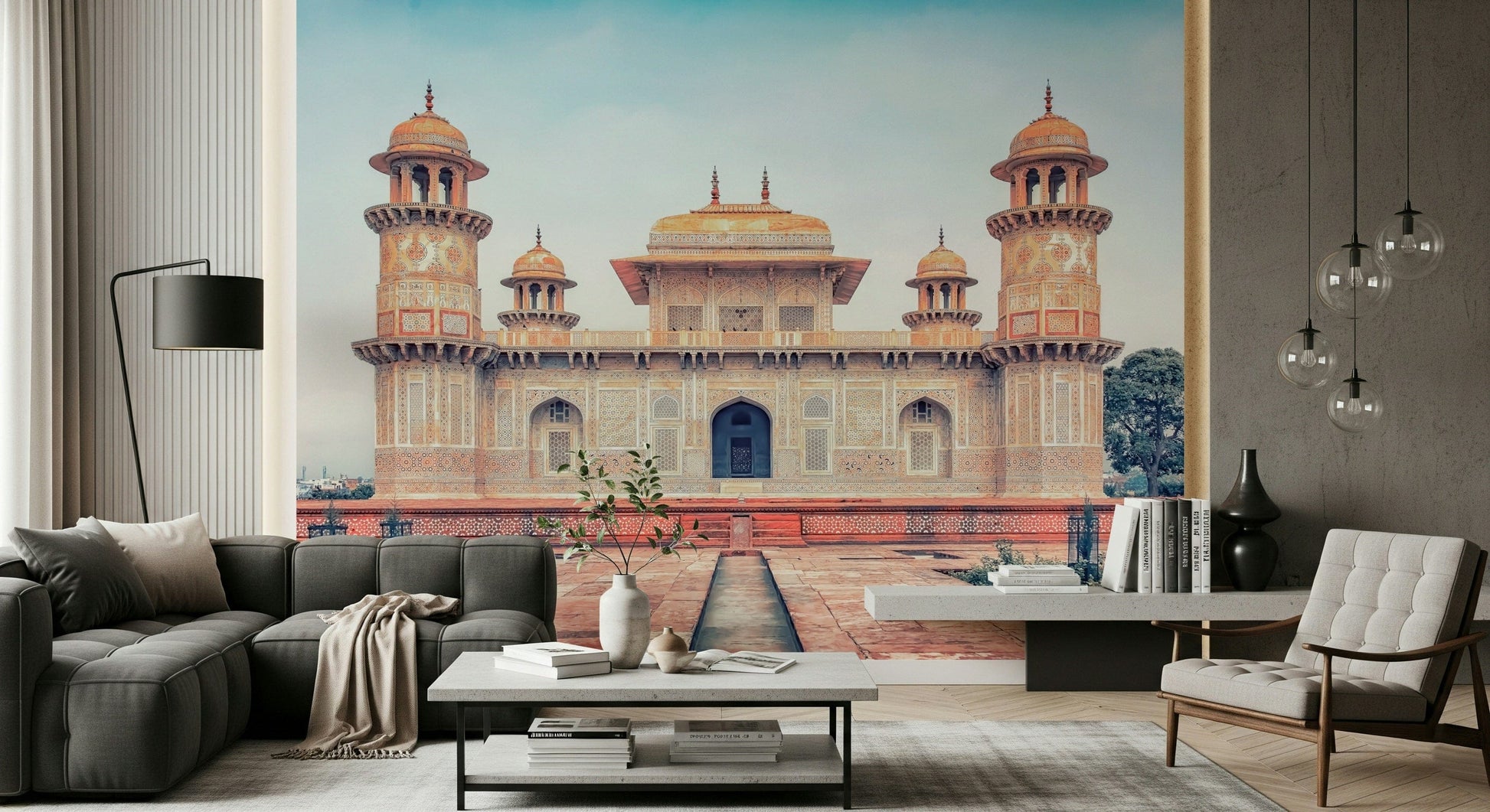 Ornate arched doorways within this Mughal Majesty wall mural.