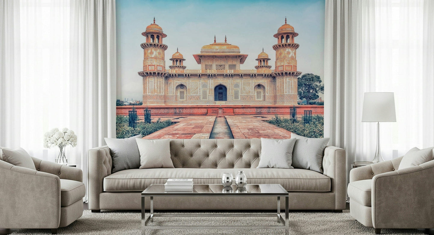 Mughal Majesty peel and stick wallpaper showing royal domes.