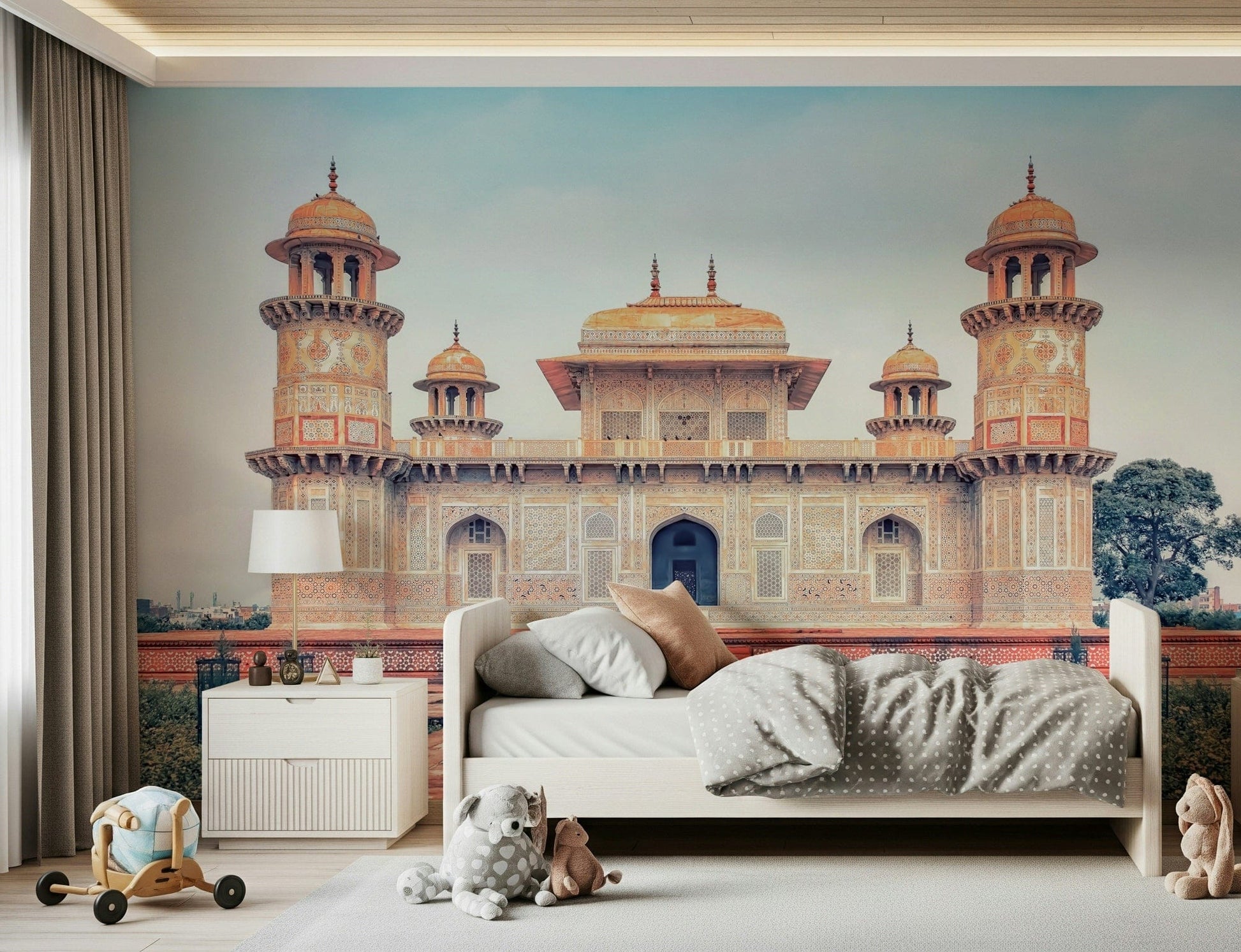 Mughal Majesty wallpaper for walls featuring ancient stone tomb.