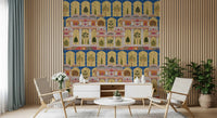 The antique palace garden wall mural lines a home office wall.