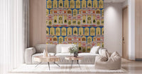 Update a hallway with the Mughal Palace Garden wall mural patterns.