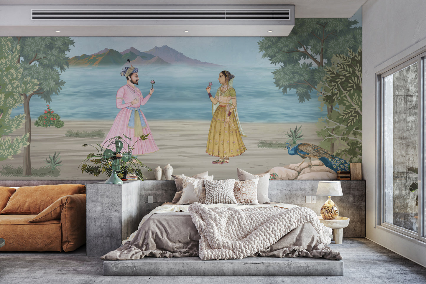 Mughal Royal Couple Wall Mural