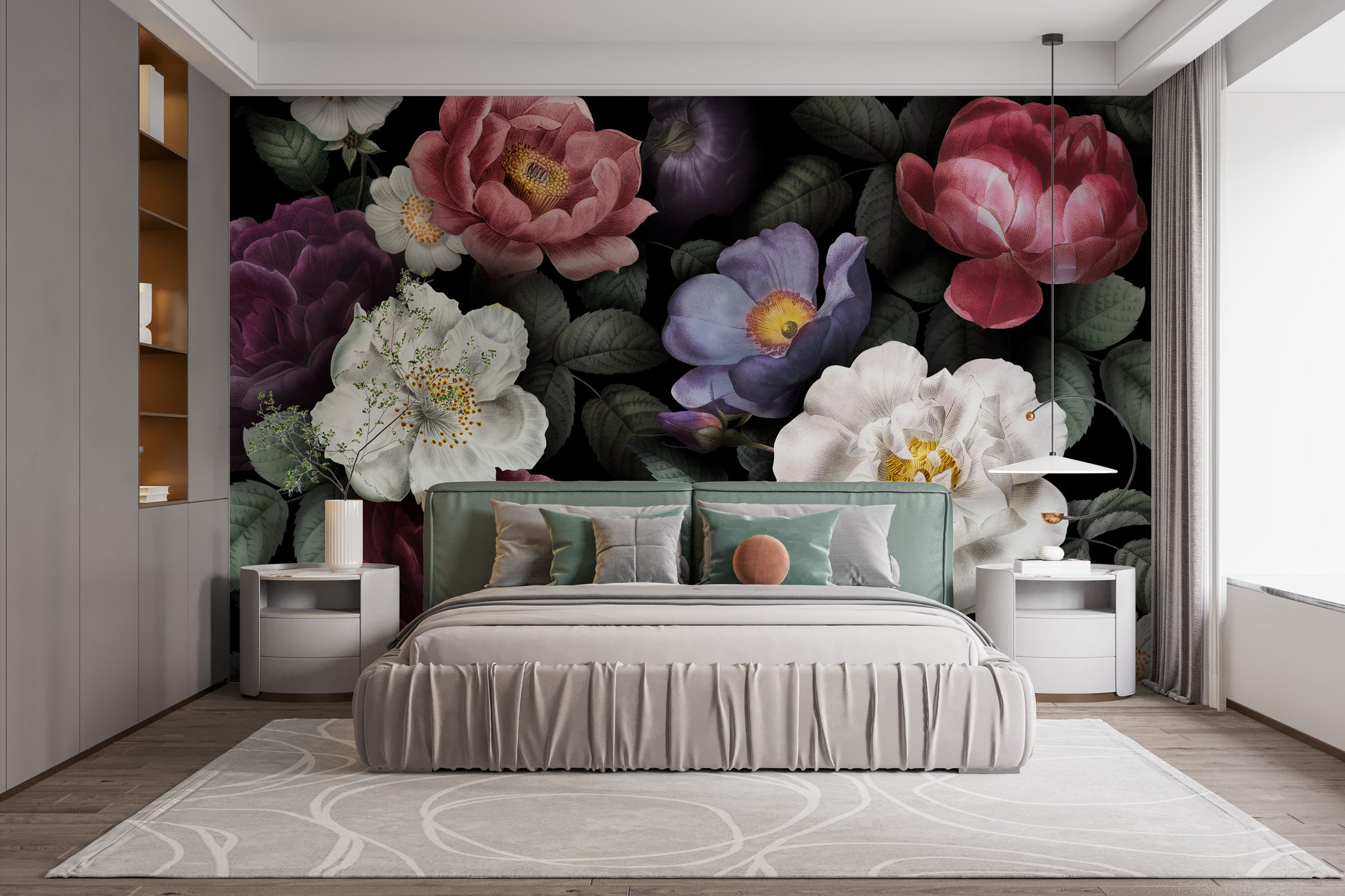 Flower Dark Background Wallpaper Murals - Giffywalls