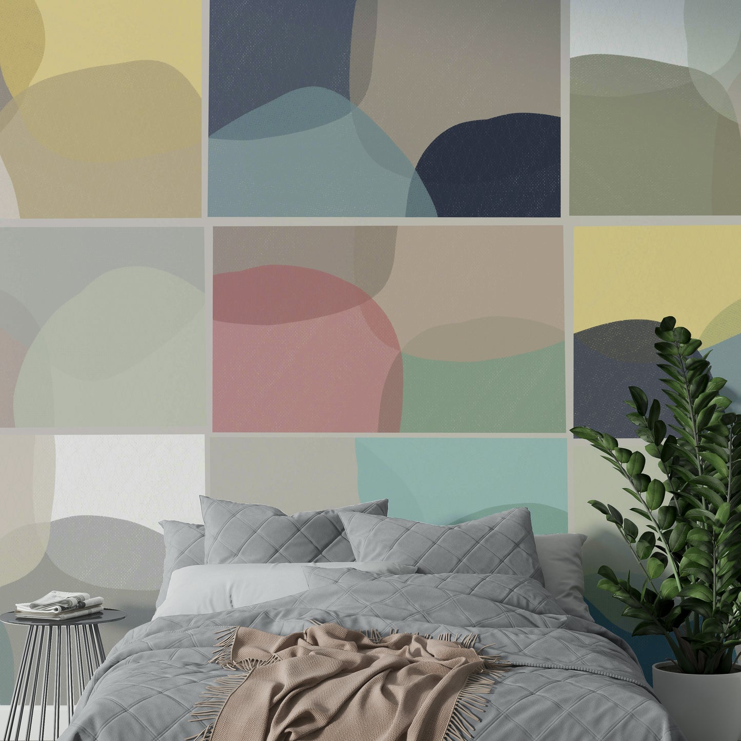 Contemporary stone wall mural

