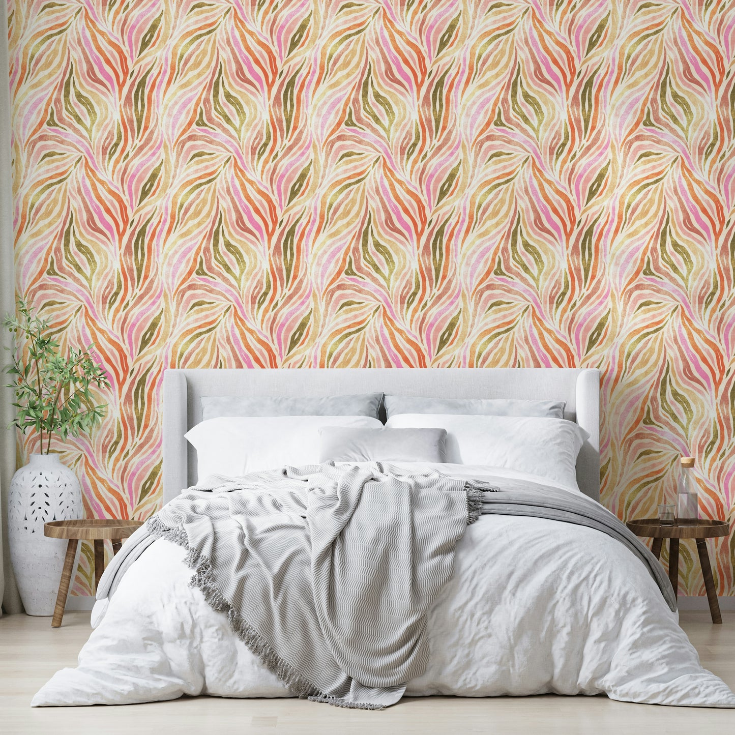Multicolor  Textured Zebra Print Wallpaper⁠
