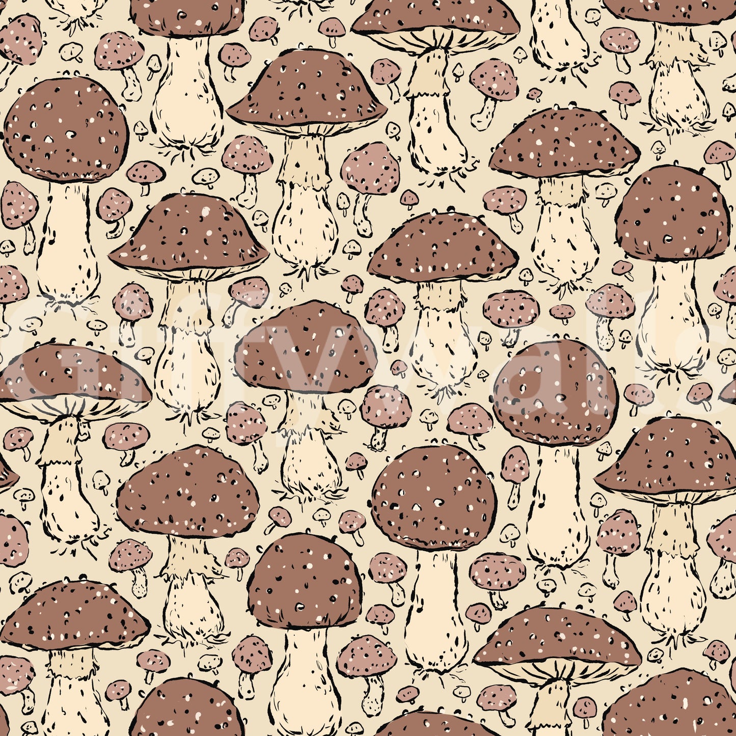 Mushroomcore - Mocha Mousse and Beige Wallpaper⁠