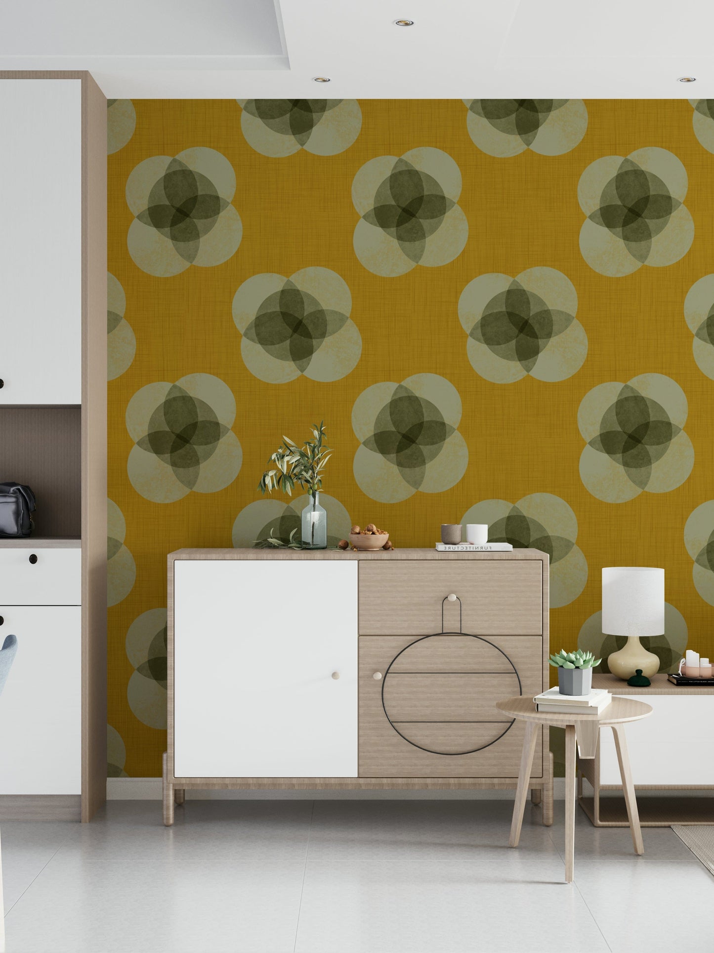 An artistic nature inspired mural for home decor.

