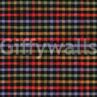 Easy to install muted earthy gingham mural.
