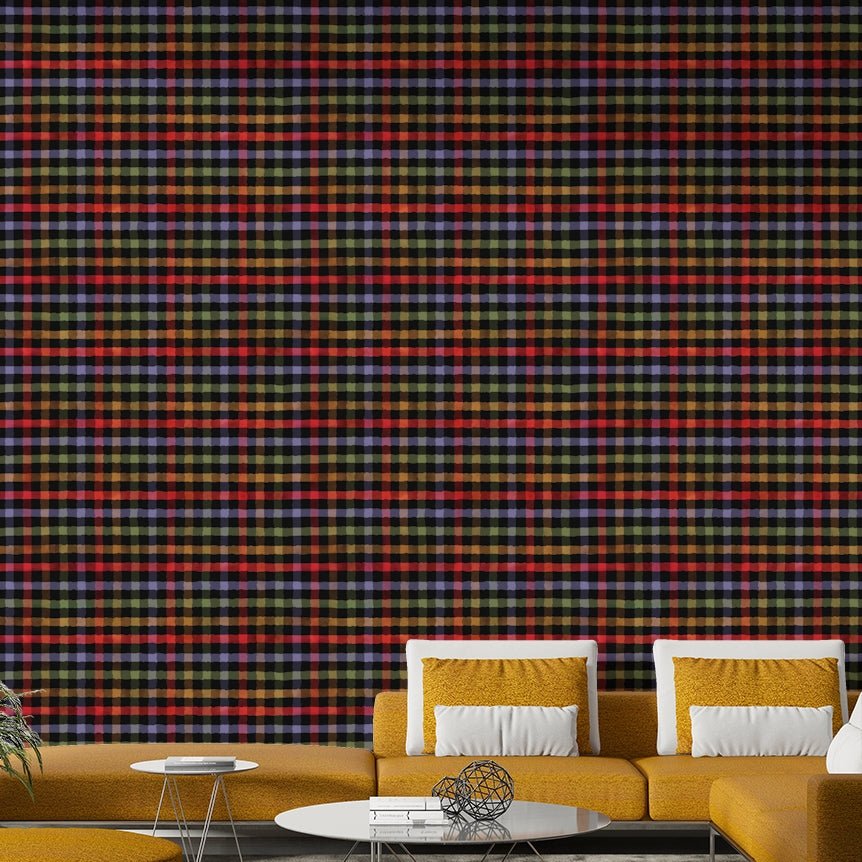 Sophisticated and understated plaid wallpaper.

