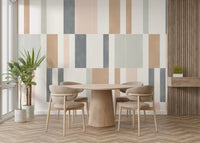 Soft muted pastel tiles wall mural with clean lines

