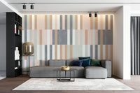 Contemporary muted pastel wall mural with tile effect

