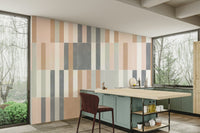Muted pastel tile mural for stylish minimal décor

