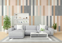Soft-toned pastel tile mural for calm interiors

