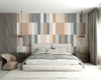 Artistic muted pastel wall mural with vintage flair

