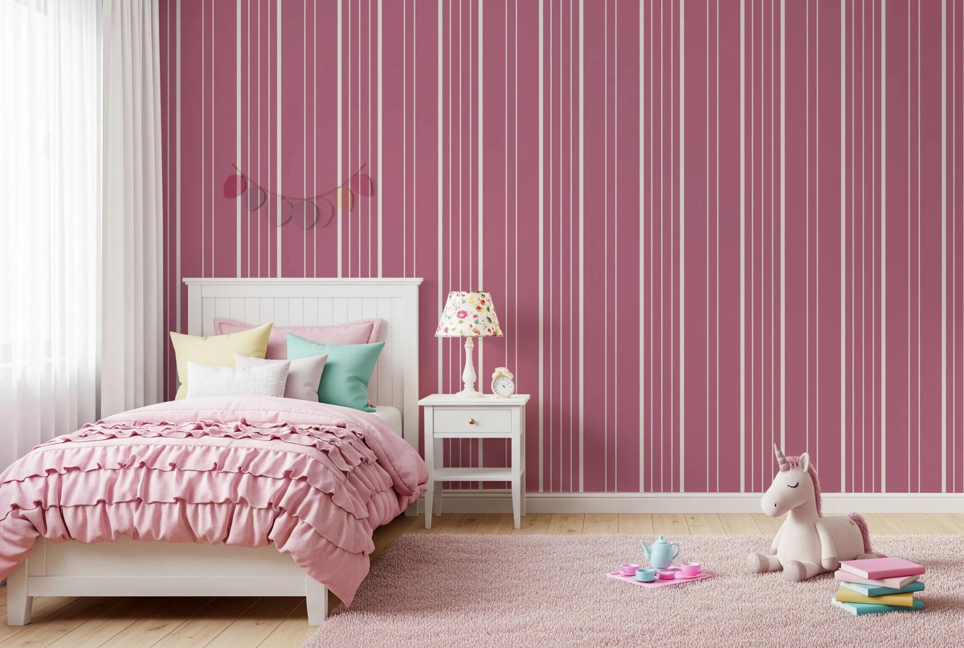 Muted Pink Stripes Wallpaper⁠