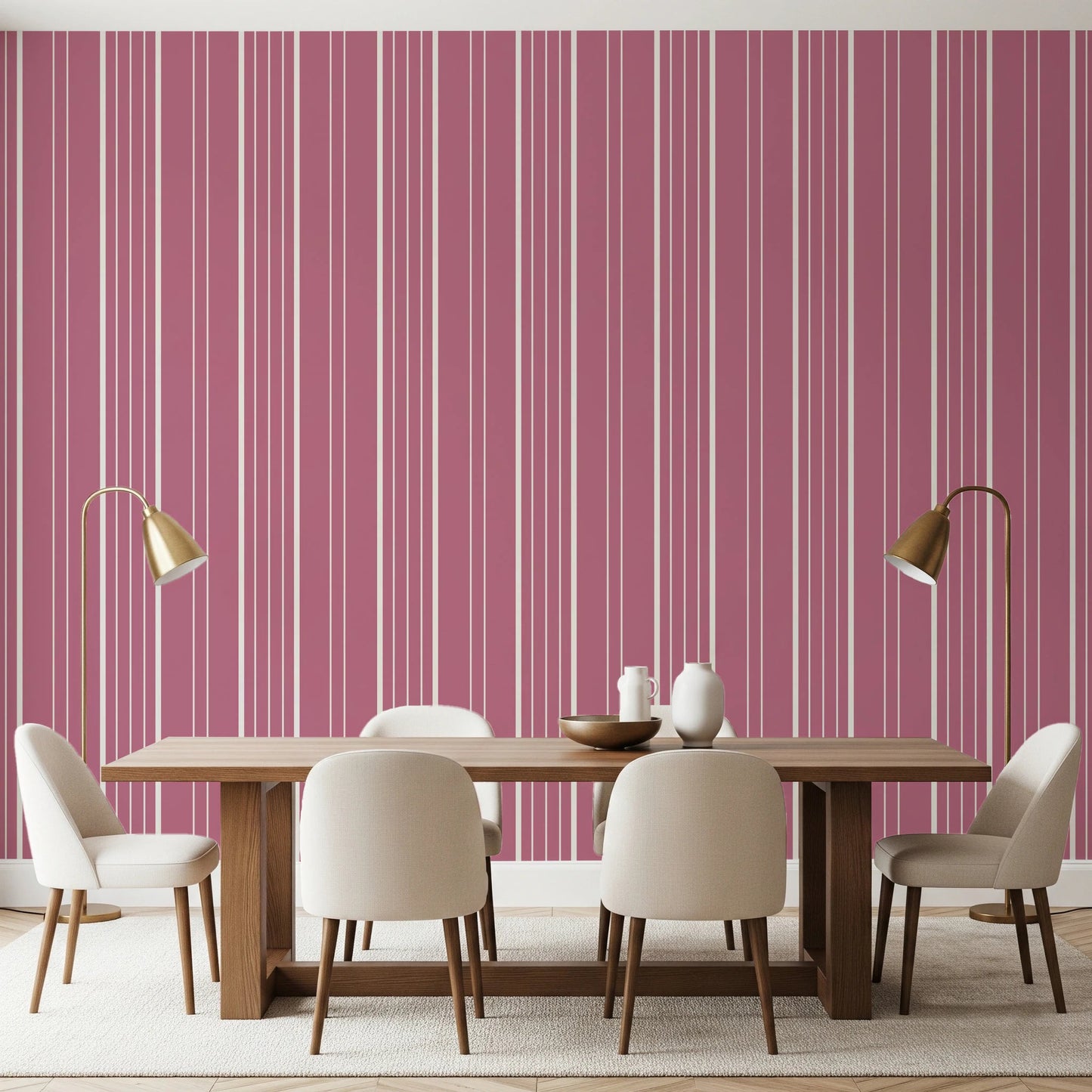 Muted Pink Stripes Wallpaper⁠