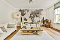 Subtle world map design for study or office

