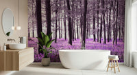 Mysteries of Bluebell Forest mural. Aromatic wildflower undergrowth.