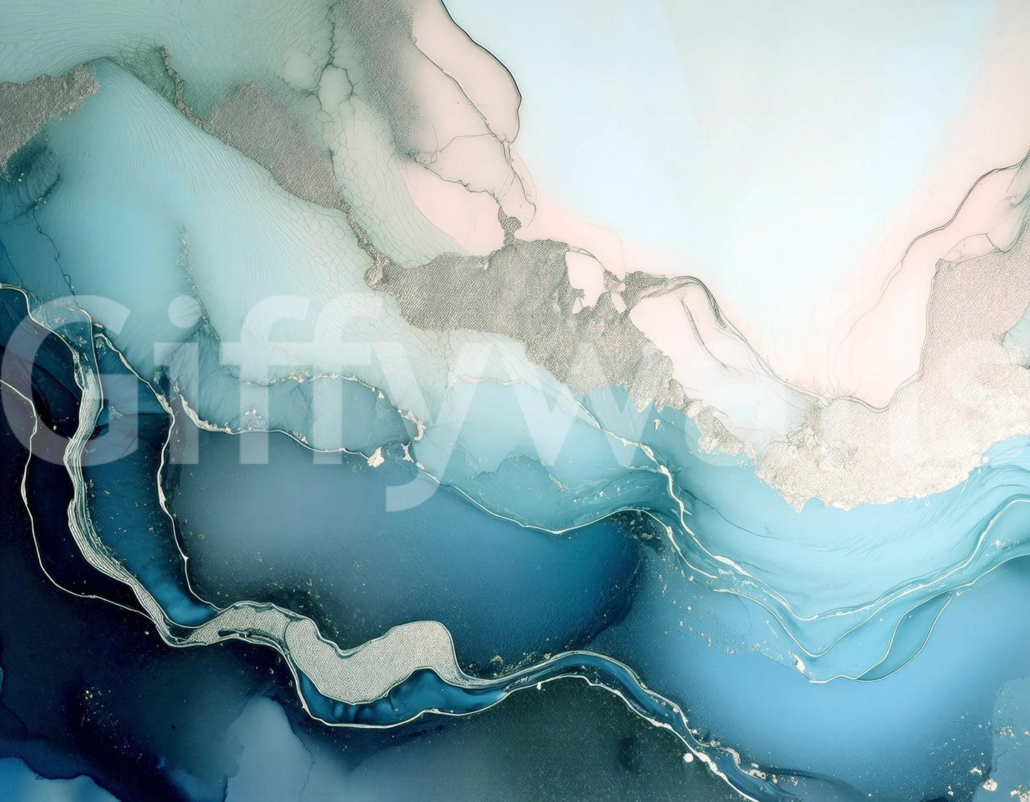 Mystic Mineral Layers Turquoise Wall Mural