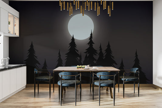 Mystical Moonlit Forest Wallpaper