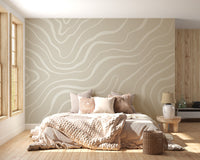 Neutral Abstract Lines Wall Mural - Giffywalls
