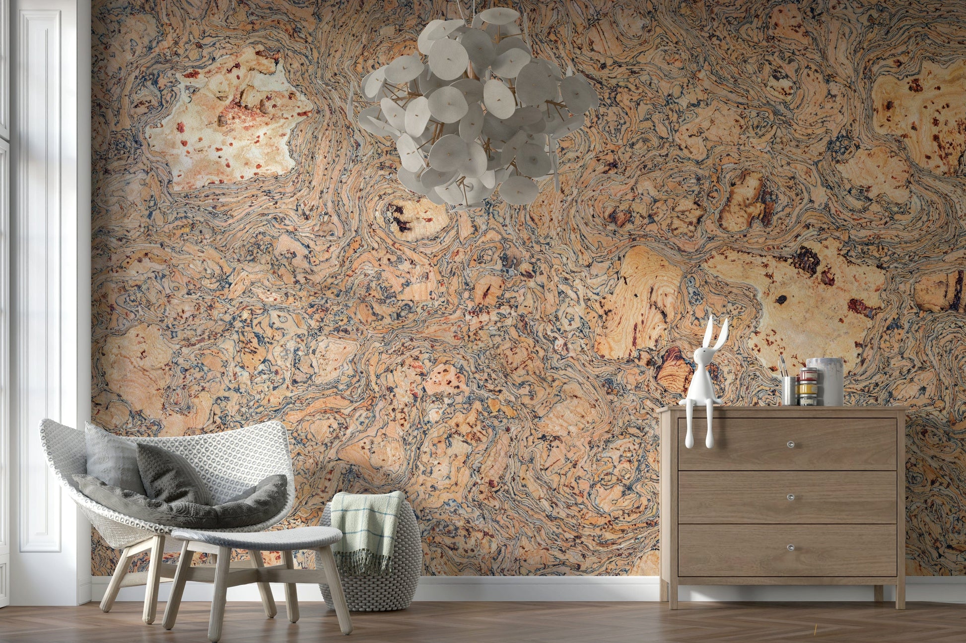 The Rustic Natural Cork Pattern, a unique, organic, and earthy wall covering.
