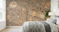 Rustic Natural Cork Pattern wallpaper, featuring swirling beige and brown textures.