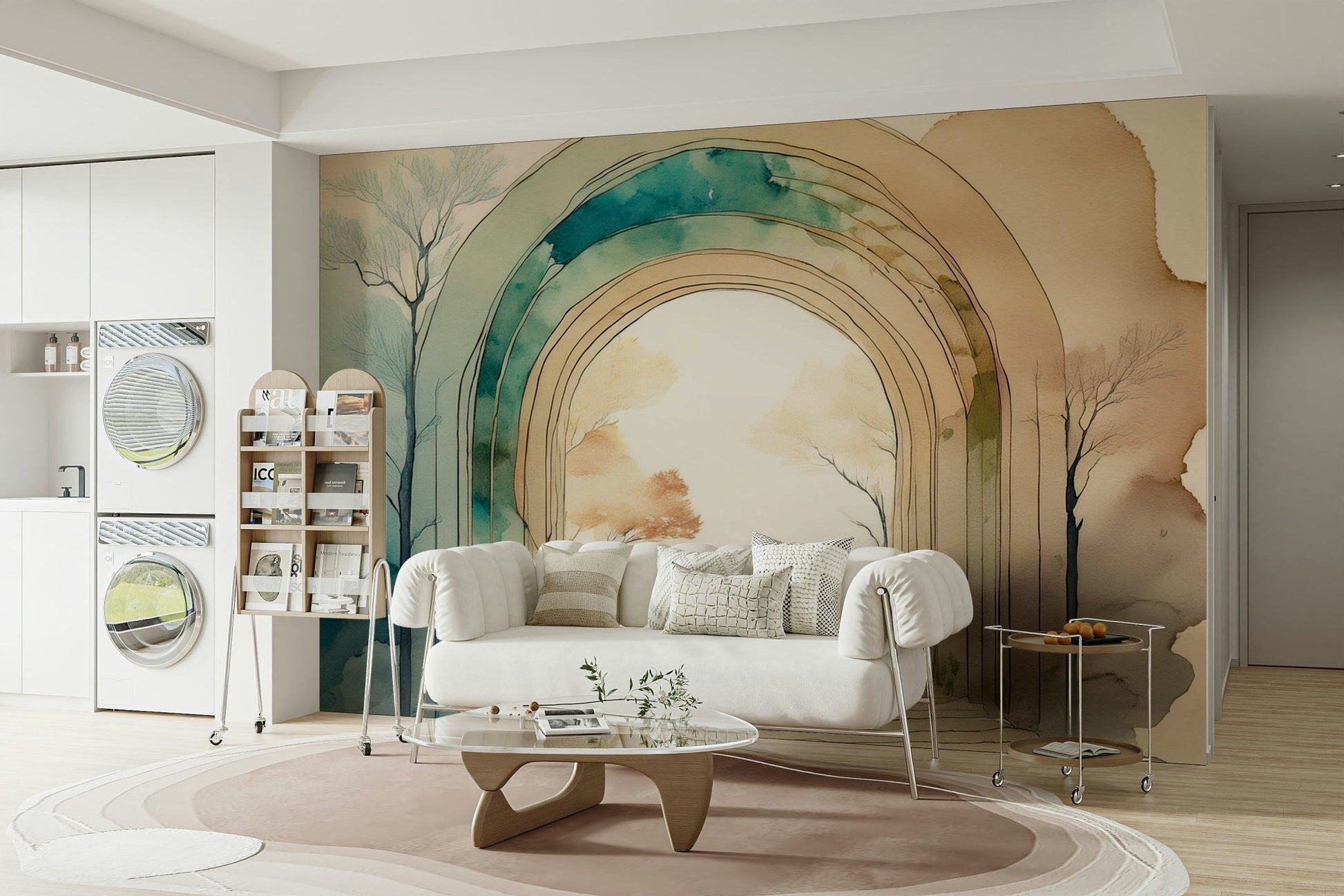 Tranquil, nature-filled Dream Portal wall mural for a calming room.

