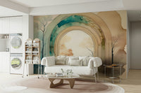 Tranquil, nature-filled Dream Portal wall mural for a calming room.

