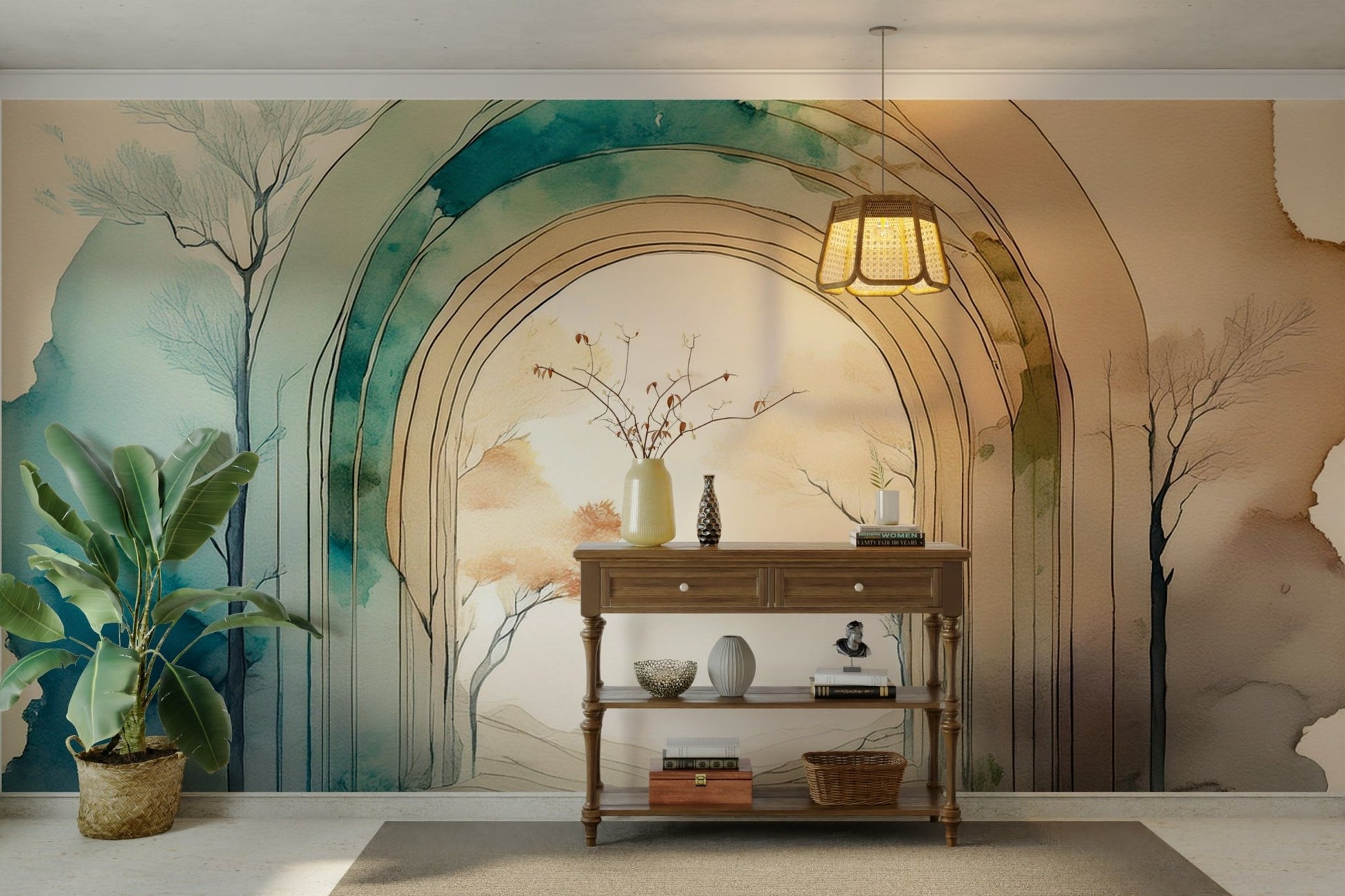 Natural Dream Portal mural creating a serene, dreamlike space.

