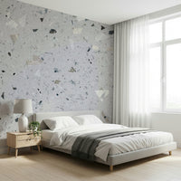 Pattern Beige Terrazzo wall mural flecks surface.