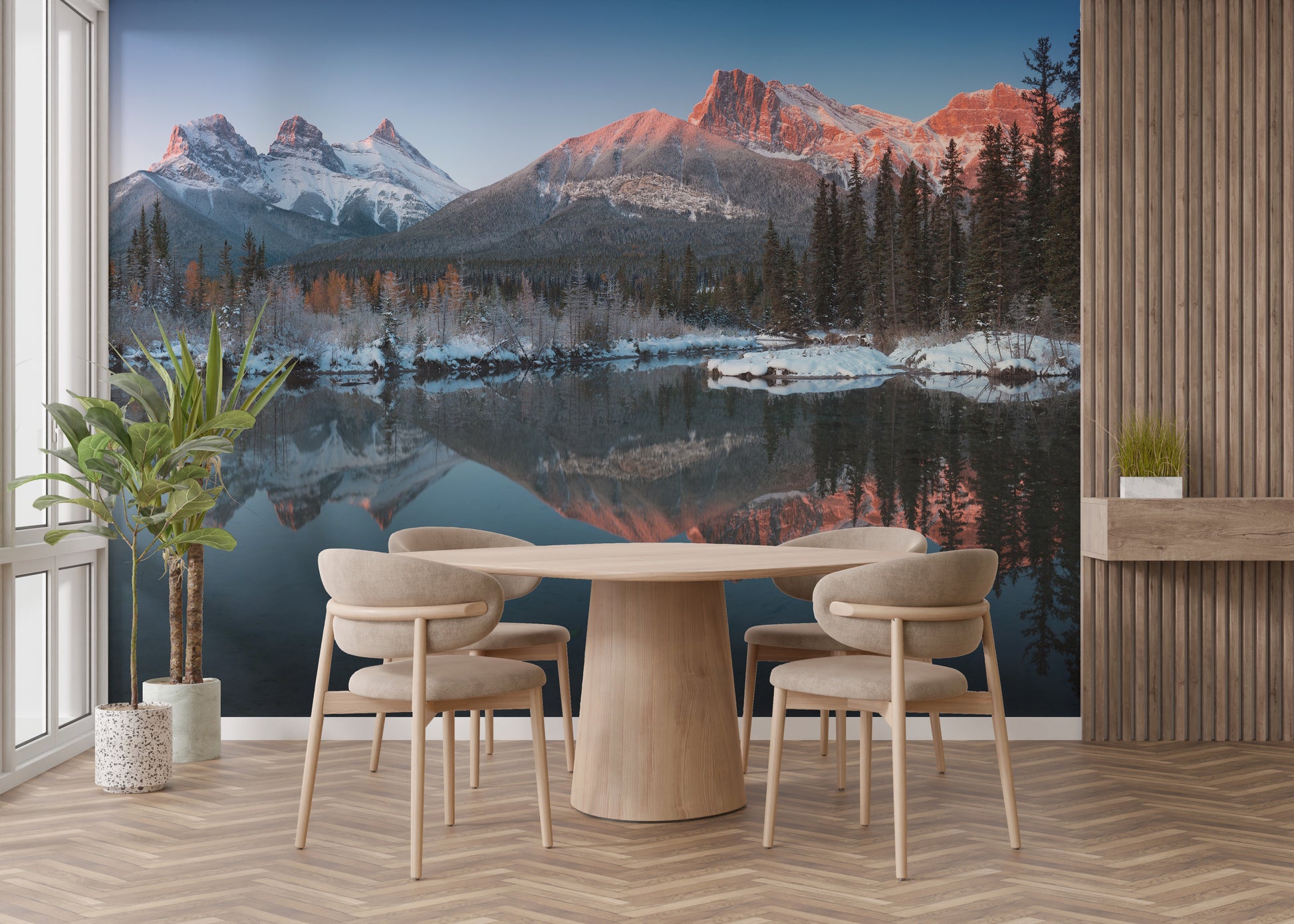 Beautiful snow peak mountain wallpaper for homes