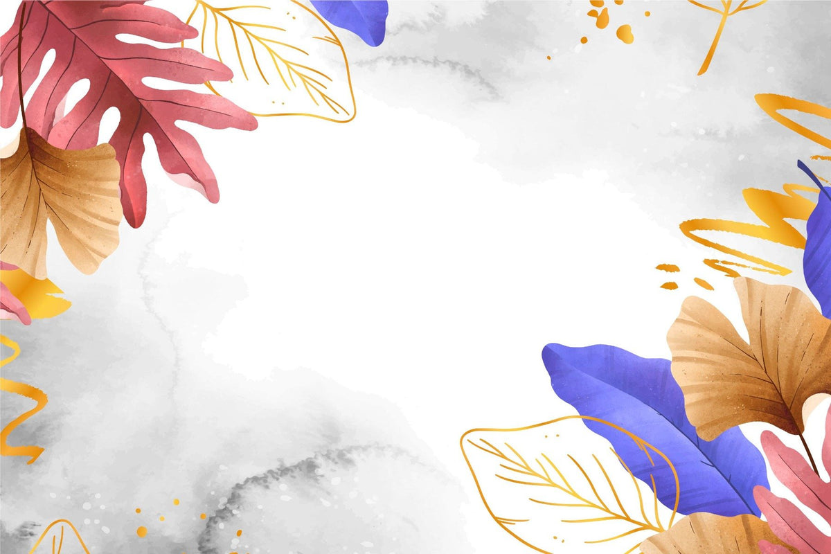 Golden Blue and Pink Leaves Wallpaper in your room
