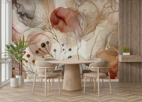 Natures Grace Wall Mural in a bright, open-plan living space.