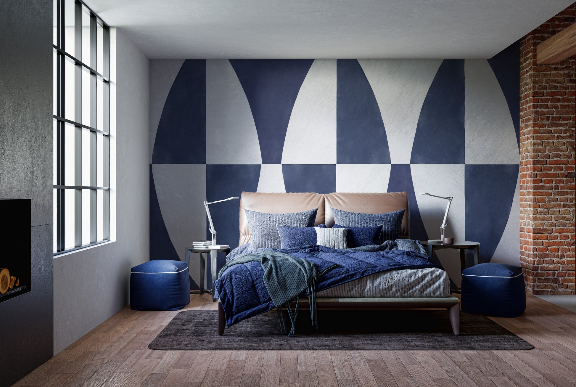 Bold navy blue abstract background wallpaper design
