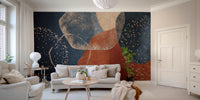 Navy Blue Terracotta Watercolor Wallpaper Mural - Giffywalls