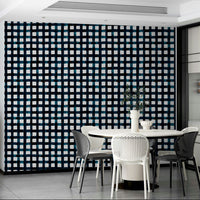 Sophisticated grid-style stripe wallpaper in navy

