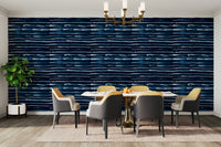 Modern Scandinavian navy wallpaper with stripes

