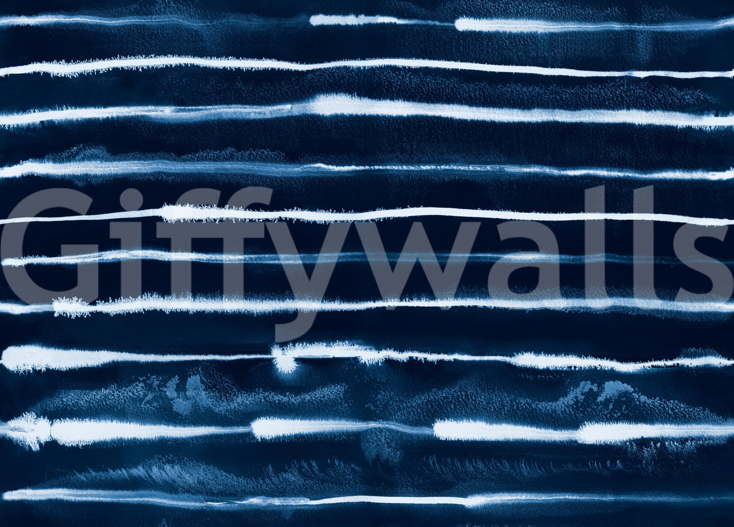 Electric Ink Stripes Scandinavian Navy Wallpaper⁠