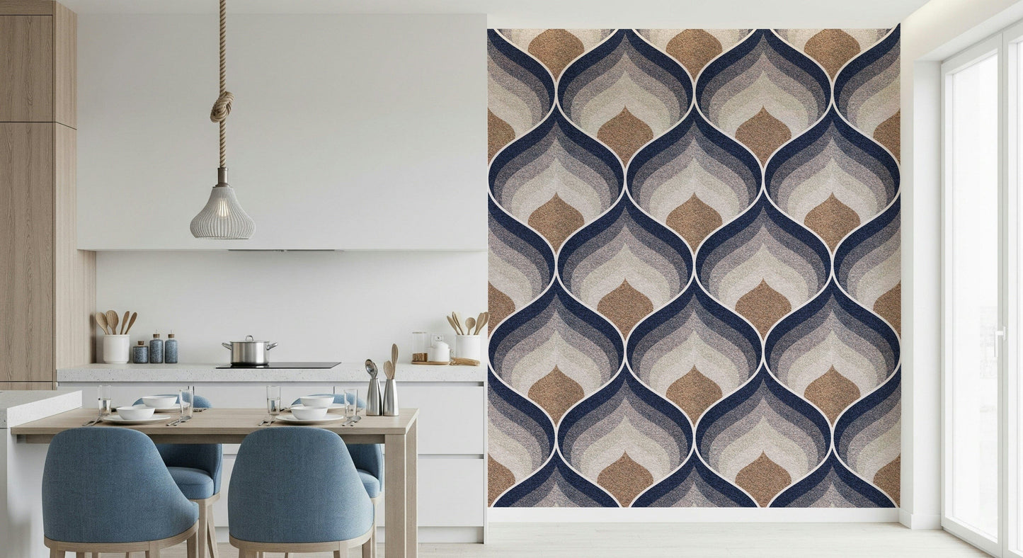 Textured wallpaper with subtle dimensional effects and contemporary design patterns.