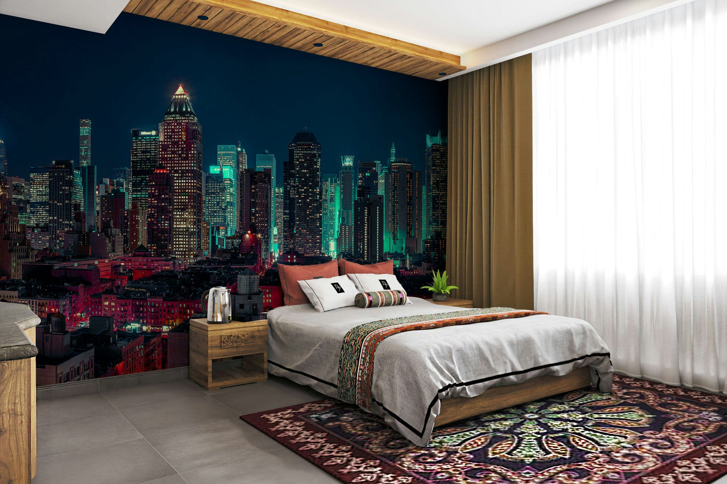 Neon City Nights Wall Mural