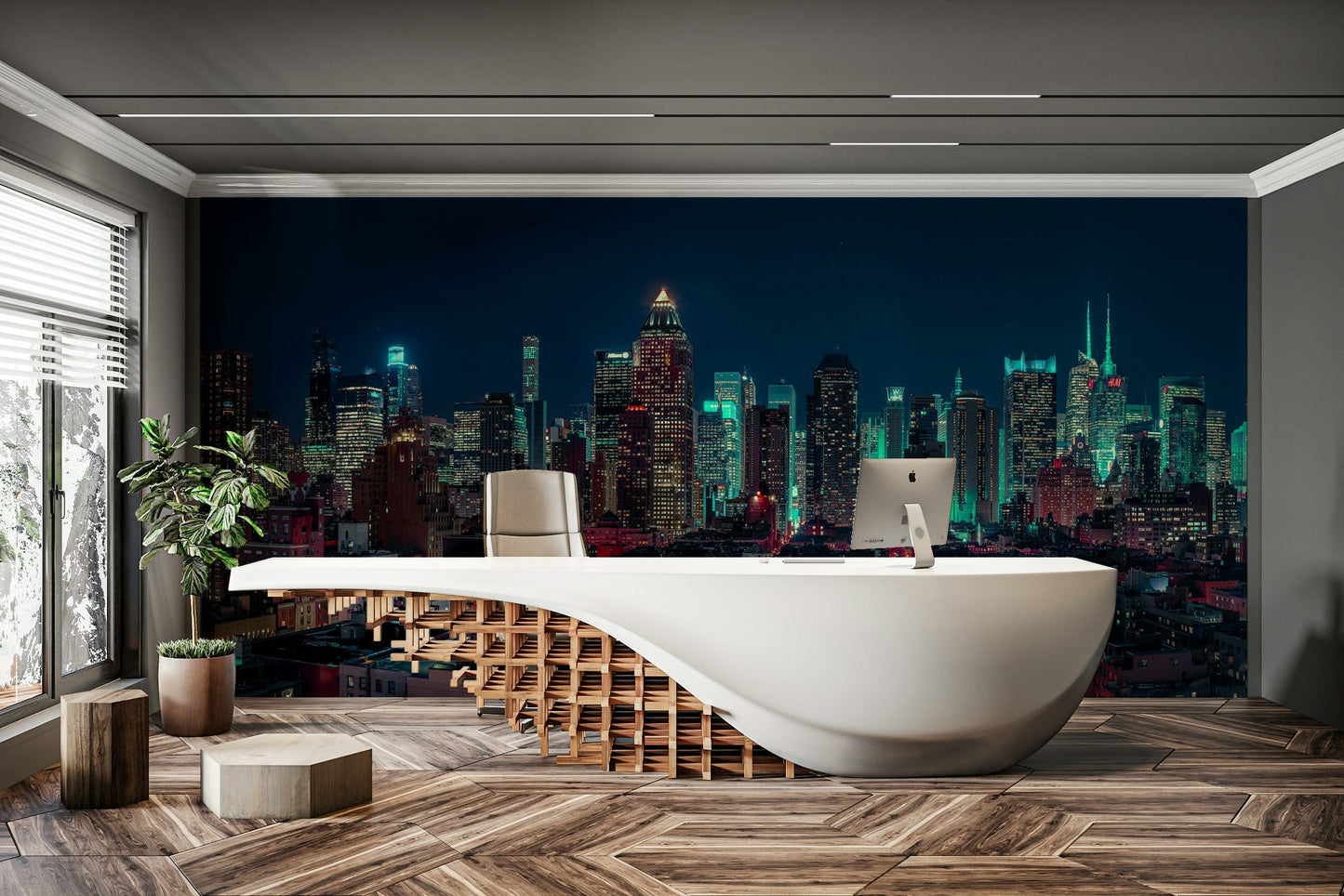Neon City Nights Wall Mural