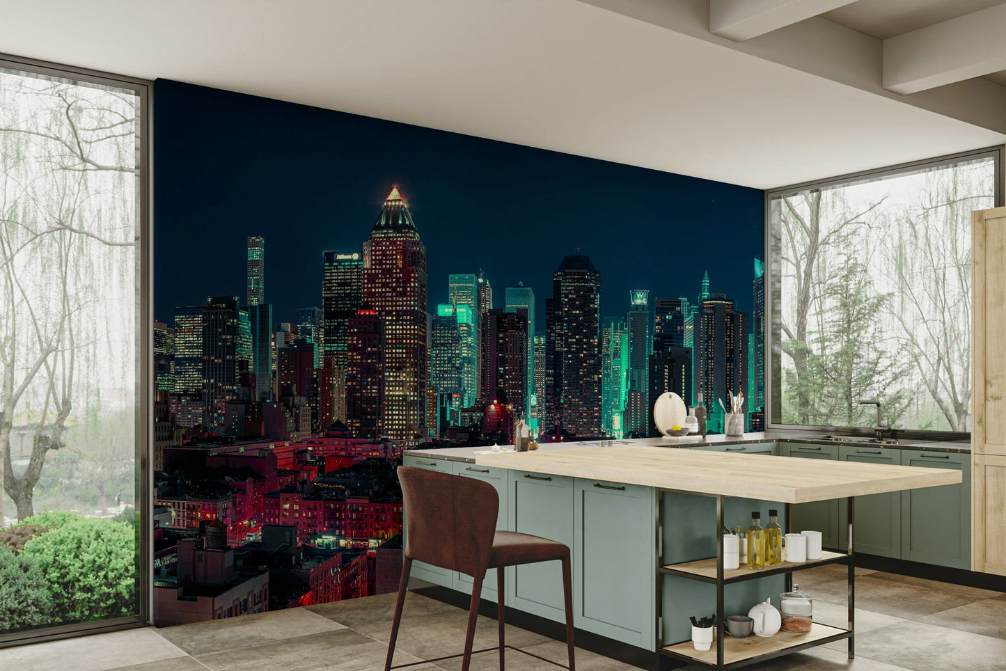 Neon City Nights Wall Mural