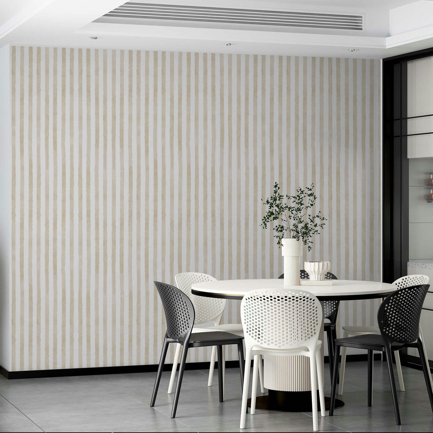 Watercolor stripe mural for walls
